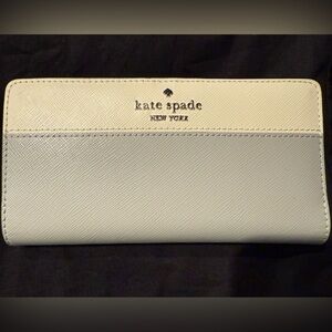 Kate Spade Platinum and Black Bifold Wallet